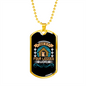 Love is Four Legged Word Blue Necklace Stainless Steel or 18k Gold Dog Tag 24" Chain-Express Your Love Gifts