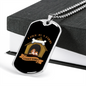 Love is Four Legged Word Brown Necklace Stainless Steel or 18k Gold Dog Tag 24" Chain-Express Your Love Gifts