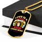 Love is Four Legged Word Necklace Stainless Steel or 18k Gold Dog Tag 24" Chain-Express Your Love Gifts