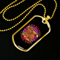 Love is Four Legged Word Purple Necklace Stainless Steel or 18k Gold Dog Tag 24" Chain-Express Your Love Gifts