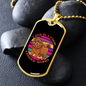 Love is Four Legged Word Purple Necklace Stainless Steel or 18k Gold Dog Tag 24" Chain-Express Your Love Gifts