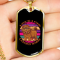 Love is Four Legged Word Purple Necklace Stainless Steel or 18k Gold Dog Tag 24" Chain-Express Your Love Gifts