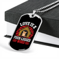 Love is Four Legged Word Red Necklace Stainless Steel or 18k Gold Dog Tag 24" Chain-Express Your Love Gifts