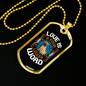 Love is Four Legged Word White Necklace Stainless Steel or 18k Gold Dog Tag 24" Chain-Express Your Love Gifts