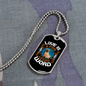 Love is Four Legged Word White Necklace Stainless Steel or 18k Gold Dog Tag 24" Chain-Express Your Love Gifts