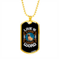 Love is Four Legged Word White Necklace Stainless Steel or 18k Gold Dog Tag 24" Chain-Express Your Love Gifts