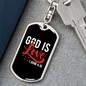 Love Is God 1 John 14:16 Christian Keychain Stainless Steel or 18k Gold Dog Tag Keyring-Express Your Love Gifts