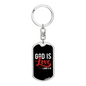 Love Is God 1 John 14:16 Christian Keychain Stainless Steel or 18k Gold Dog Tag Keyring-Express Your Love Gifts