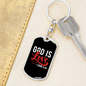 Love Is God 1 John 14:16 Christian Keychain Stainless Steel or 18k Gold Dog Tag Keyring-Express Your Love Gifts