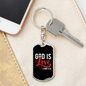 Love Is God 1 John 14:16 Christian Keychain Stainless Steel or 18k Gold Dog Tag Keyring-Express Your Love Gifts