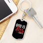 Love Is God 1 John 14:16 Christian Keychain Stainless Steel or 18k Gold Dog Tag Keyring-Express Your Love Gifts