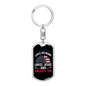 Love Jesus and America Too Christian Keychain Stainless Steel or 18k Gold Dog Tag Keyring-Express Your Love Gifts