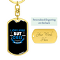 Love Jesus But Cuss Christian Keychain Stainless Steel or 18k Gold Dog Tag Keyring-Express Your Love Gifts