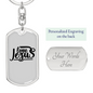 Love Jesus Christian Keychain Stainless Steel or 18k Gold Dog Tag Keyring-Express Your Love Gifts