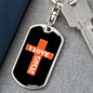 Love Jesus Cross Keychain Stainless Steel or 18k Gold Dog Tag Keyring-Express Your Love Gifts