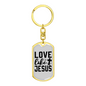 Love Jesus Like Christian Keychain Stainless Steel or 18k Gold Dog Tag Keyring-Express Your Love Gifts
