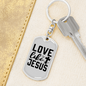 Love Jesus Like Christian Keychain Stainless Steel or 18k Gold Dog Tag Keyring-Express Your Love Gifts