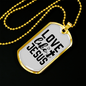 Love Jesus Like Christian Necklace Stainless Steel or 18k Gold Dog Tag 24" Chain-Express Your Love Gifts
