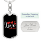 Love John 3:16 Christian Keychain Stainless Steel or 18k Gold Dog Tag Keyring-Express Your Love Gifts