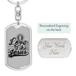 Love Like Jesus Cross Christian Keychain Stainless Steel or 18k Gold Dog Tag Keyring-Express Your Love Gifts