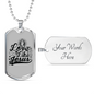 Love Like Jesus Cross Christian Necklace Stainless Steel or 18k Gold Dog Tag 24" Chain-Express Your Love Gifts