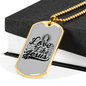 Love Like Jesus Cross Christian Necklace Stainless Steel or 18k Gold Dog Tag 24" Chain-Express Your Love Gifts