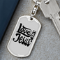 Love Like Jesus Design Christian Keychain Stainless Steel or 18k Gold Dog Tag Keyring-Express Your Love Gifts