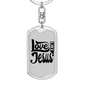 Love Like Jesus Design Christian Keychain Stainless Steel or 18k Gold Dog Tag Keyring-Express Your Love Gifts