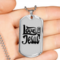 Love Like Jesus Design Christian Necklace Stainless Steel or 18k Gold Dog Tag 24" Chain-Express Your Love Gifts
