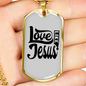 Love Like Jesus Design Christian Necklace Stainless Steel or 18k Gold Dog Tag 24" Chain-Express Your Love Gifts