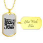 Love Like Jesus Design Christian Necklace Stainless Steel or 18k Gold Dog Tag 24" Chain-Express Your Love Gifts