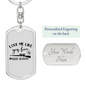 Love Me Like Deer Season Keychain Stainless Steel or 18k Gold Dog Tag Keyring-Express Your Love Gifts