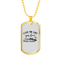 Love Me Like Deer Season Necklace Stainless Steel or 18k Gold Dog Tag 24" Chain-Express Your Love Gifts