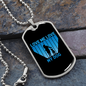 Love Me Love My Dog Blue Necklace Stainless Steel or 18k Gold Dog Tag 24" Chain-Express Your Love Gifts