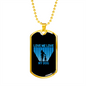 Love Me Love My Dog Blue Necklace Stainless Steel or 18k Gold Dog Tag 24" Chain-Express Your Love Gifts
