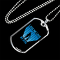 Love Me Love My Dog Blue Necklace Stainless Steel or 18k Gold Dog Tag 24" Chain-Express Your Love Gifts