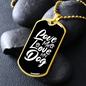 Love Me Love My Dog White Necklace Stainless Steel or 18k Gold Dog Tag 24" Chain-Express Your Love Gifts