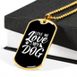 Love Me Necklace Stainless Steel or 18k Gold Dog Tag 24" Chain-Express Your Love Gifts