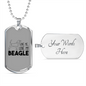 Love My Beagle Necklace Stainless Steel or 18k Gold Dog Tag 24" Chain-Express Your Love Gifts