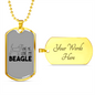 Love My Beagle Necklace Stainless Steel or 18k Gold Dog Tag 24" Chain-Express Your Love Gifts