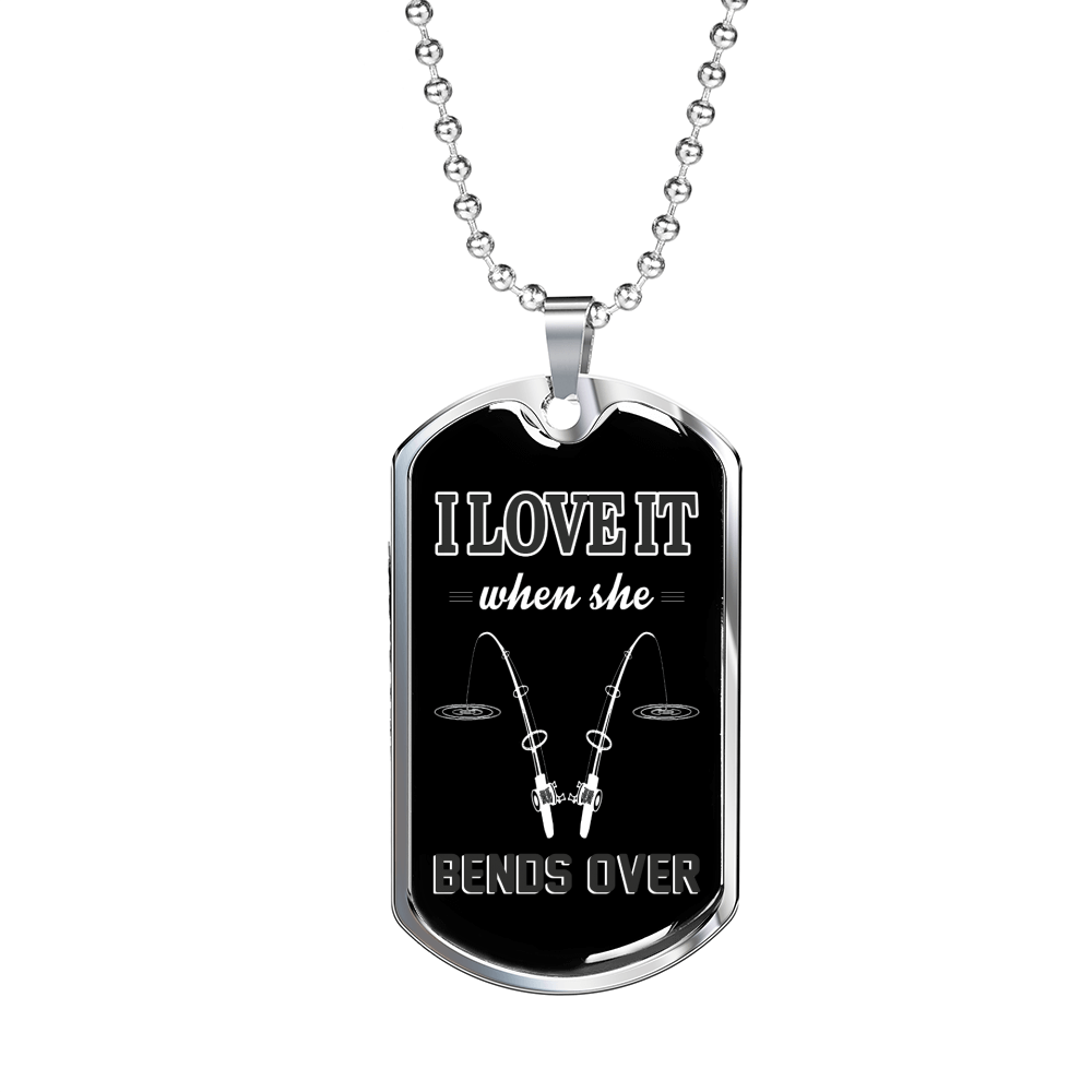 Love My Poles Fishing Necklace Stainless Steel or 18k Gold Dog Tag 24" Chain-Express Your Love Gifts