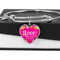 Love My Students Teacher Appreciation Gift Heart Bangle Stainless Steel or 18k Gold 18-22"-Express Your Love Gifts