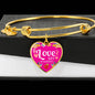 Love My Students Teacher Appreciation Gift Heart Bangle Stainless Steel or 18k Gold 18-22"-Express Your Love Gifts