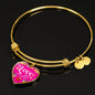 Love My Students Teacher Appreciation Gift Heart Bangle Stainless Steel or 18k Gold 18-22"-Express Your Love Gifts