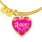 Love My Students Teacher Appreciation Gift Heart Bangle Stainless Steel or 18k Gold 18-22"-Express Your Love Gifts