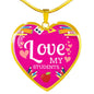 Love My Students Teacher Appreciation Gift Necklace Stainless Steel or 18k Gold Heart Pendant 18-22"-Express Your Love Gifts