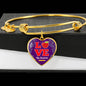 Love My Students Teacher Heart Bangle Stainless Steel or 18k Gold 18-22"-Express Your Love Gifts