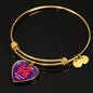 Love My Students Teacher Heart Bangle Stainless Steel or 18k Gold 18-22"-Express Your Love Gifts