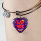Love My Students Teacher Heart Bangle Stainless Steel or 18k Gold 18-22"-Express Your Love Gifts