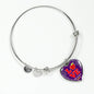 Love My Students Teacher Heart Bangle Stainless Steel or 18k Gold 18-22"-Express Your Love Gifts